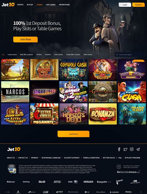 Jet10 casino review  It has a huge variety of online casino games and also has an extensive sportsbook, with live betting markets, pre-game markets, and scores of virtual sports